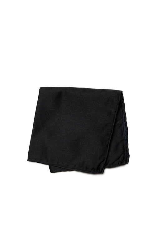 Black Pocket Square - made 100% in pure new wool, made in Italy
