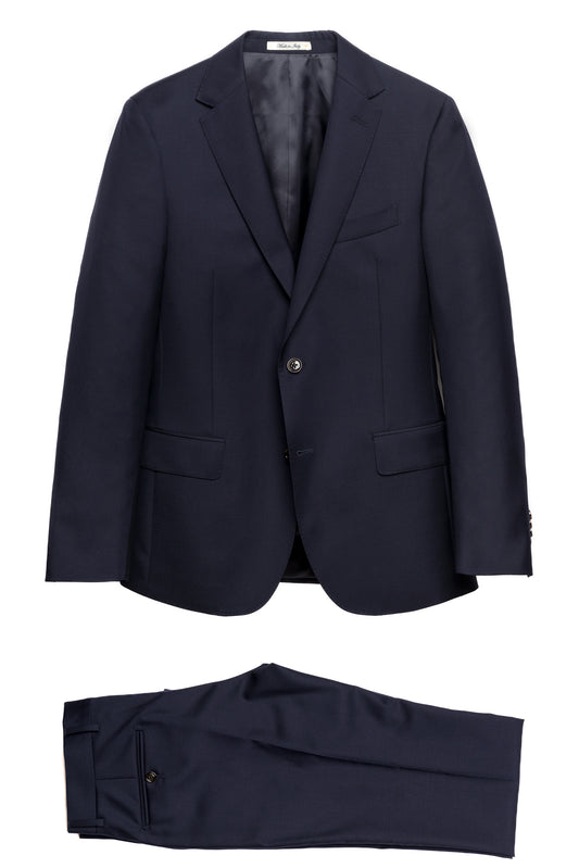 Blue Suit Made in Wool from the Vitale Barberis Canonico Woollen Mill.